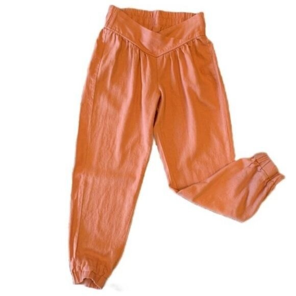 Banjara XS Rust Linen/Rayon Blend Elastic Waist Women’s Pants - Picture 3 of 11